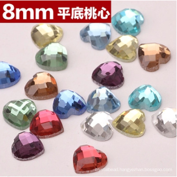 Colorful Heart Flat Back Stones Beads for Jewelry